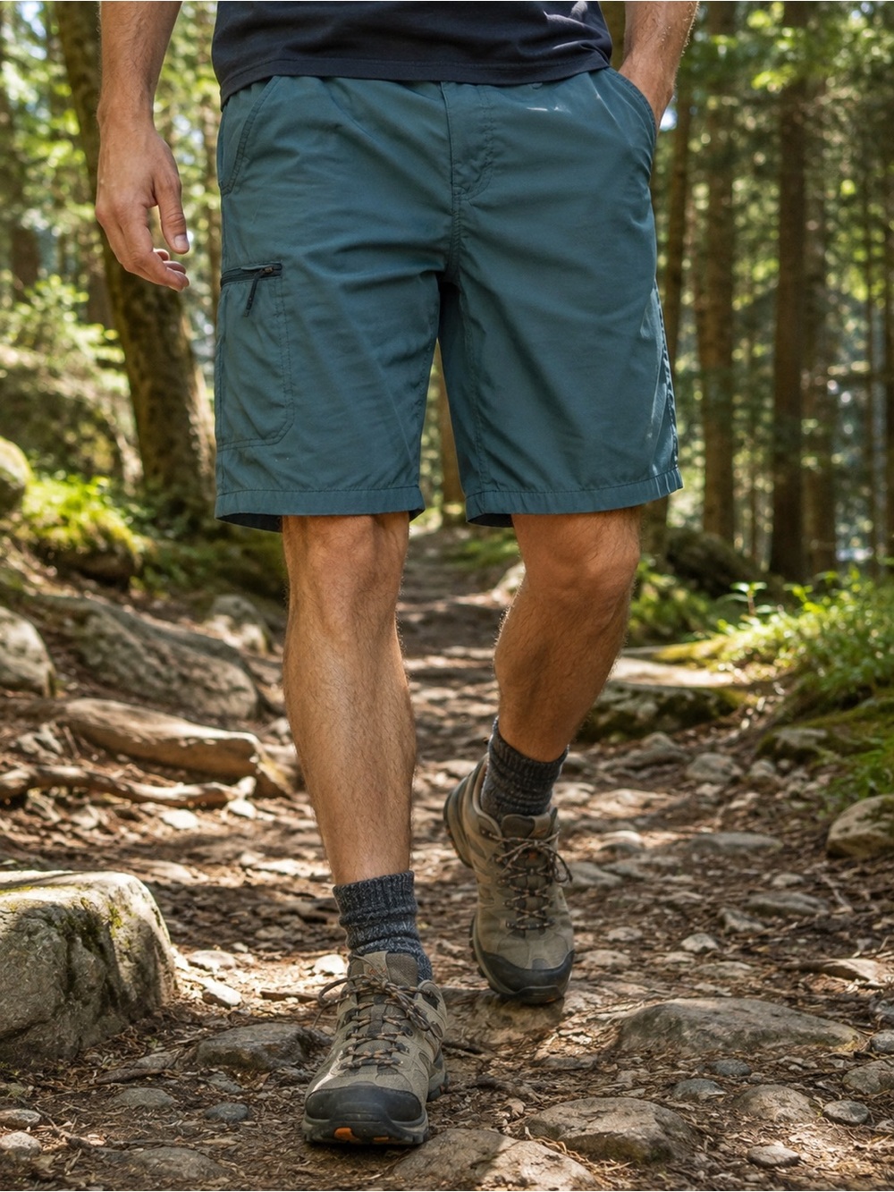 WEATHERPROOF Mens Teal Performance Trail Cargo Shorts Sz40 Athletic Swim Hiking